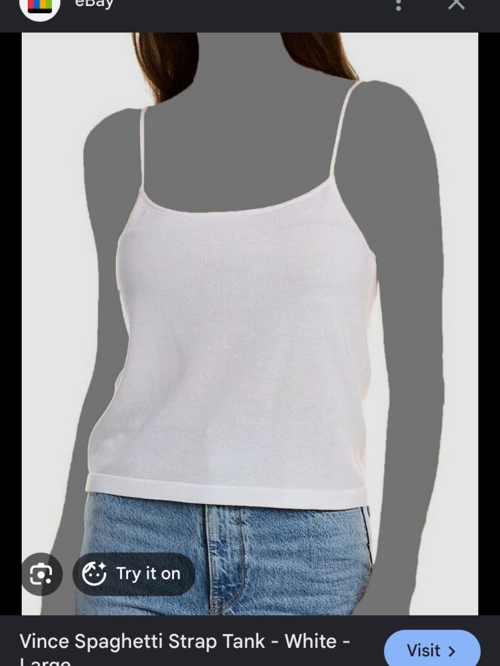 Spaghetti strap tank white XL